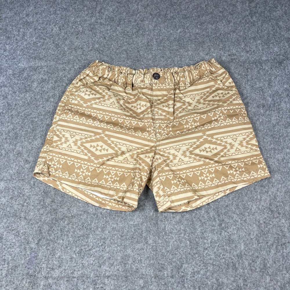 Chubbies Originals Mens 5.5 Inseam Shorts Medium Tan Geometric Tribal Aztec
